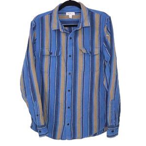 Flannel Striped Cotton Long Sleeve Shirt The Rail Men's Size L